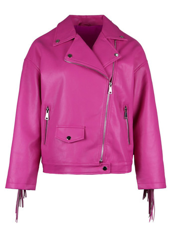 Рожева демісезонна куртка байкерська Copperose