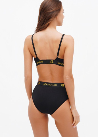 Чорний демісезонний комплект білизни modern black (ліф-бралетт & сліпи) Apriori