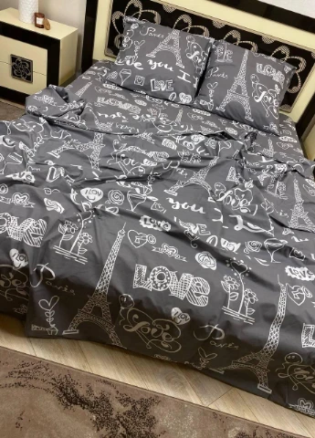 Постільна білизна бавовняна Візерунки Євро 200 x 220 Бязь Сірий 70 х 70 No Brand (276974510)