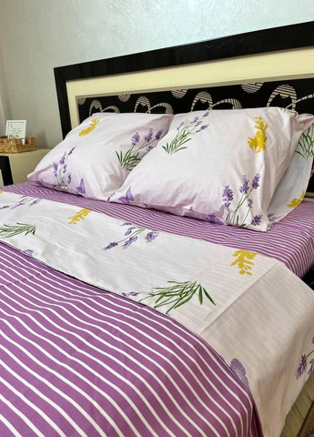 Постільна білизна бавовняна Квіти Євро Простирадло на гумці 160x200х20 Бязь Білий 50 х 70 No Brand (276974155)