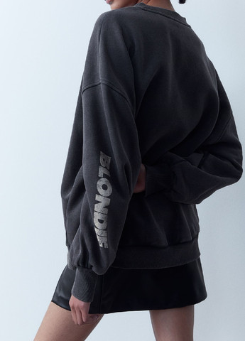 Свитшот H&M - крой рисунок черный кэжуал - (276711855)