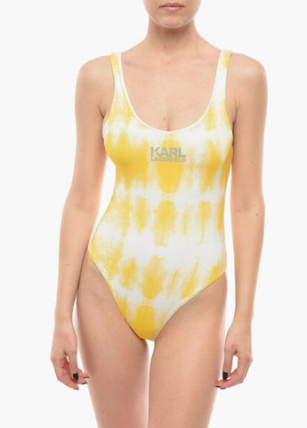 Желтый летний купальник слитный Karl Lagerfeld