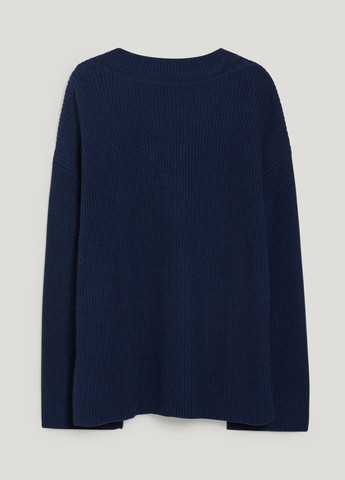 Темно-синий демисезонный пуловер в составе с шерстью C&A