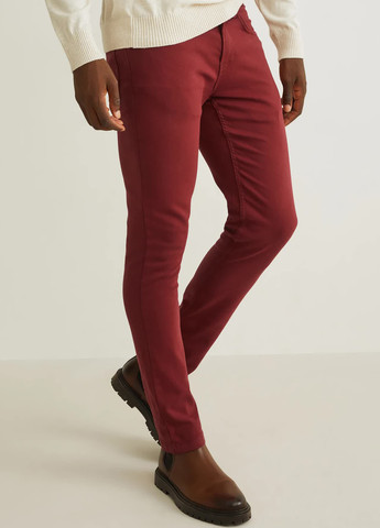 Красные кэжуал демисезонные брюки C&A