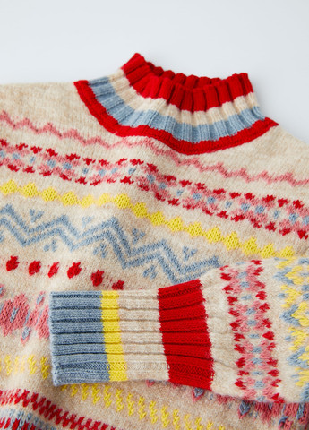 Комбинированный зимний свитер Zara