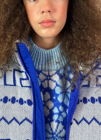 Синий зимний свитер Zara