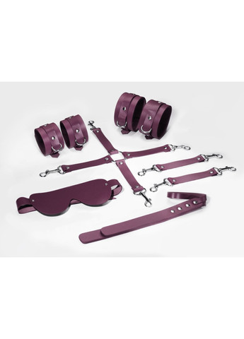 Набір BDSM Kit 5 Burgundy, наручники, поножі, хрестовина, маска, падл Feral Feelings (276843972)