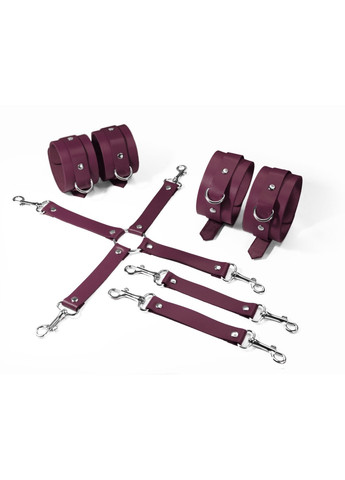 Набор для БДСМ 3 в 1 BDSM Kit 3 Burgundy, burgundy, наручники, поножи, крестовина Feral Feelings (276843963)