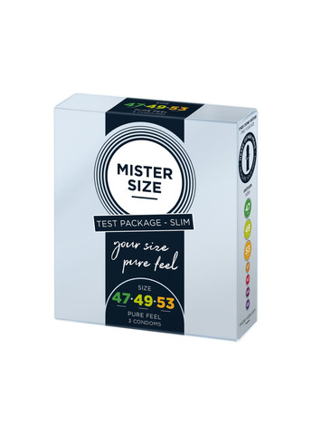 Набір презервативів Mister Size - pure feel - 47–49–53 (3 condoms), 3 розміри, товщина 0,05 мм No Brand (276905754)