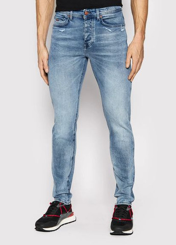 Голубые демисезонные слим джинсы Jeansy Taber BC-P-1 Dolce Modrá Tapered Fit Hugo Boss