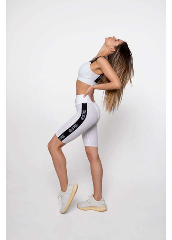 Білий демісезонний жіночий спортивний комплект велосипедки та топ pro bianco Designed for fitness