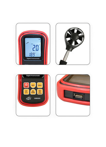 Анемометр (вимірювач потоку повітря) 0,3-45м/с, 0-45°C BENETECH (276984068)