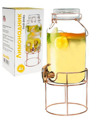 Глек-банку для лимонаду з краном на сталевій підставці S&T (276979543)