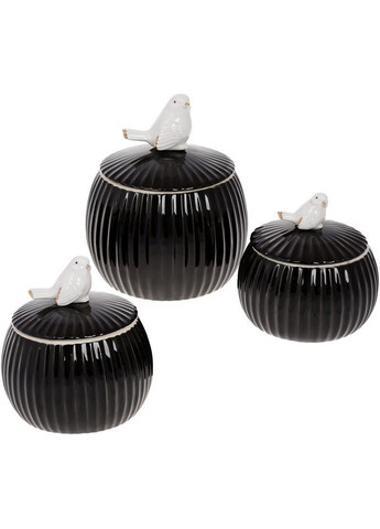 Банку порцелянова "Пташка" з об'ємним декором, глянець Bona (276980739)