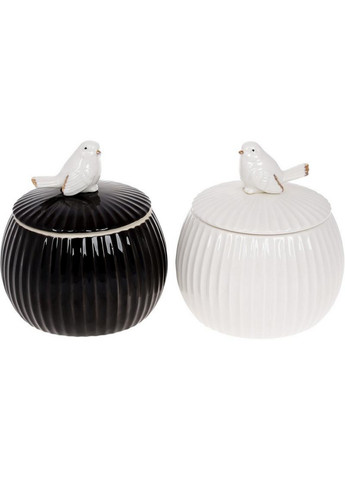 Банку порцелянова "Пташка" з об'ємним декором, глянець Bona (276980739)