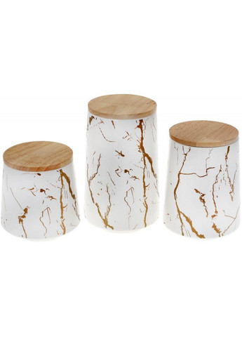Банка фарфоровая "Мраморная Роскошь", с бамбуковой крышкой Bona (276984761)