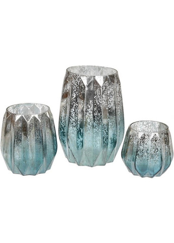 Подсвечник Aiken "Лазурное серебро", стеклянный Bona (276984732)