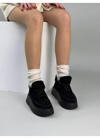 Чорні жіночі замшеві кеди 41 VZUTIK