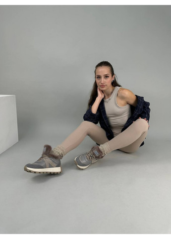 Жіночі шкіряні кросівки 37 VZUTIK сірі зими (277152327)