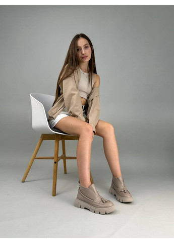 VZUTIK Жіночі шкіряні лофери 38 бежевий з натуральна шкіра, україна — демісезон (277153201)