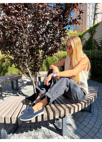 VZUTIK Жіночі замшеві лофери 37 темно-синій з натуральна замша, україна — демісезон (277152356)