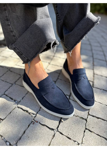 VZUTIK Жіночі замшеві лофери 37 темно-синій з натуральна замша, україна — демісезон (277152356)