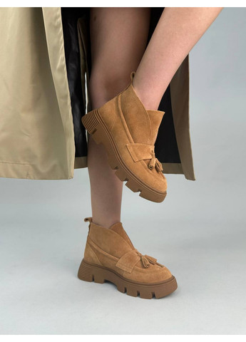 VZUTIK Жіночі замшеві лофери 37 коричневий з натуральна замша, україна — зима (277153364)