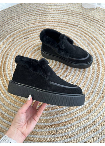 VZUTIK Женские замшевые лоферы 37 черный з натуральная замша, украина — зима (277152160)
