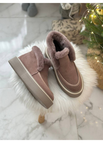 VZUTIK Женские замшевые лоферы 37 бежевый з натуральная замша, украина — зима (277152389)