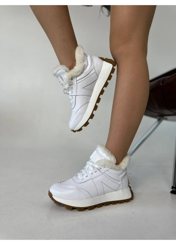 Белые зимние женские кожаные кроссовки 40 VZUTIK