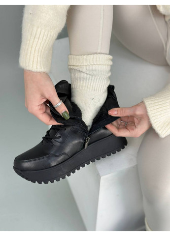 Жіночі шкіряні кросівки 37 VZUTIK чорні зими (277154674)