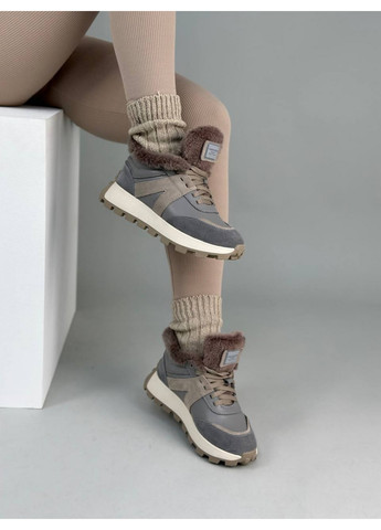 Жіночі шкіряні кросівки 37 VZUTIK сірі зими (277154730)