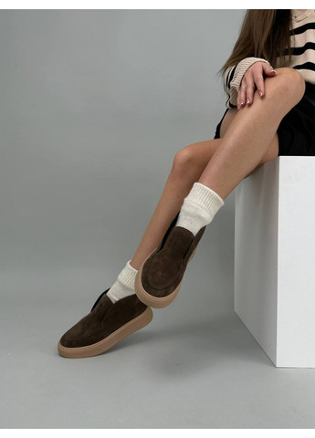 VZUTIK Женские замшевые лоферы 40 коричневый з натуральная замша, украина — зима (277154564)