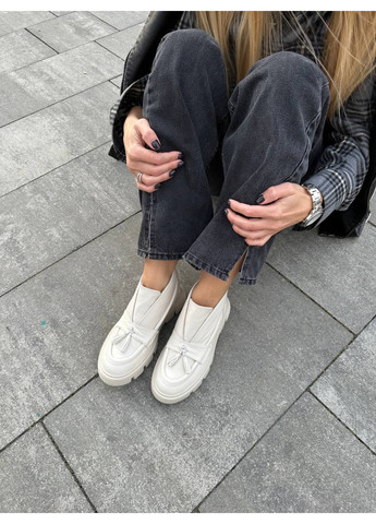 VZUTIK Женские кожаные лоферы 41 молочный з натуральная кожа, украина — демисезон (277154632)