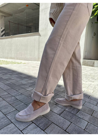 VZUTIK Жіночі замшеві лофери 37 бежевий з натуральна замша, україна — демісезон (277156673)