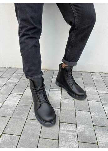 Черные зимние мужские кожаные ботинки 44 VZUTIK