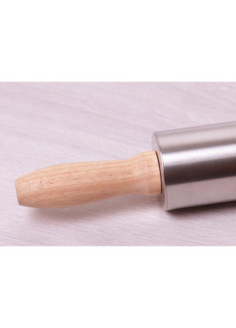 Скалка з нержавіючої сталі з дерев'яними ручками Kamille (276977872)