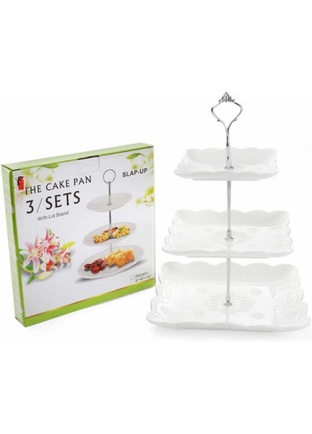 Страва фуршетна стійка "White City Мереживо" 3 яруси Bona (276977794)