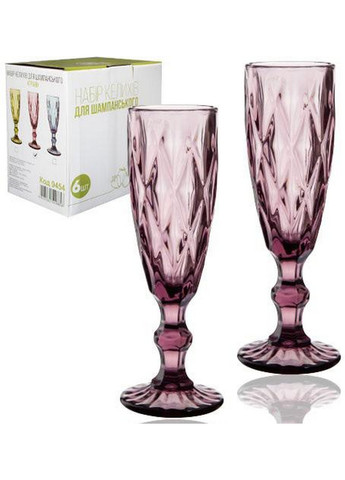 Набор 6 бокалов для шампанского Elodia Грани S&T (276984524)