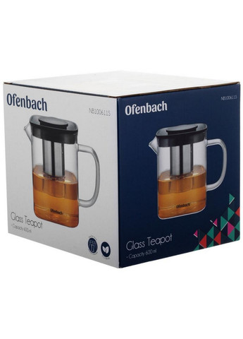 Чайник скляний заварювальний зі знімним ситечком Ofenbach (276982439)