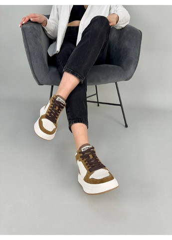 Молочные кожаные женские кеды VZUTIK