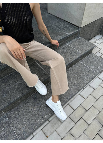 Белые кожаные женские кеды VZUTIK