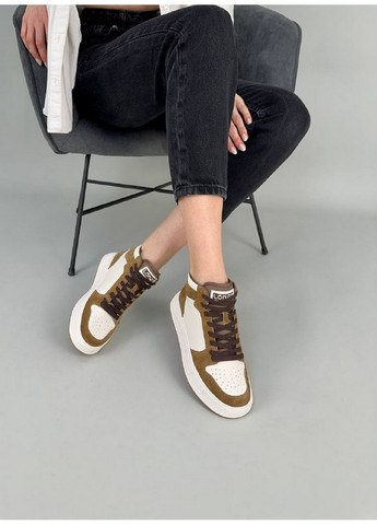 Молочні шкіряні жіночі кеди VZUTIK