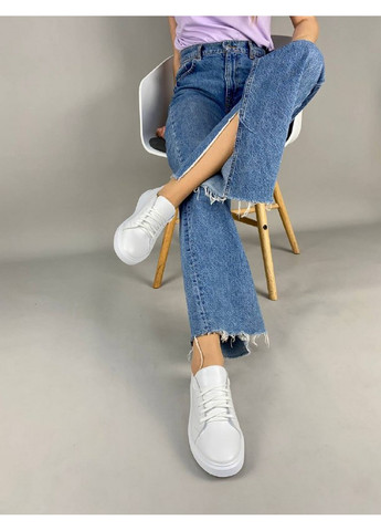 Белые кожаные женские кеды VZUTIK