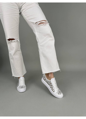 Білі шкіряні жіночі кеди VZUTIK