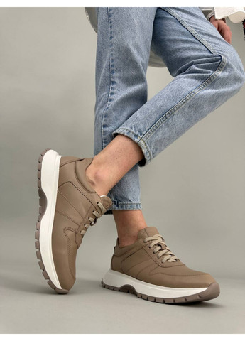 Кожаные женские кроссовки VZUTIK бежевые всесезоны (276982206)