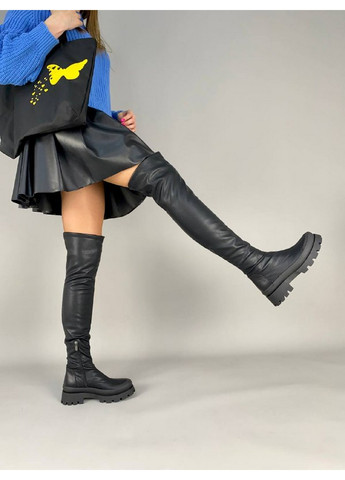 Осенние сапоги-чулки женские стрейч кожа VZUTIK