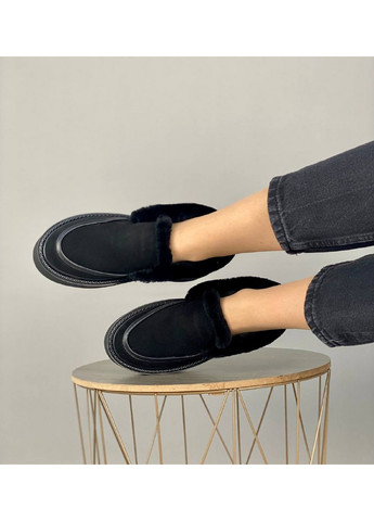 VZUTIK Замшеві жіночі лофери чорний з натуральна замша, україна — (276979331)