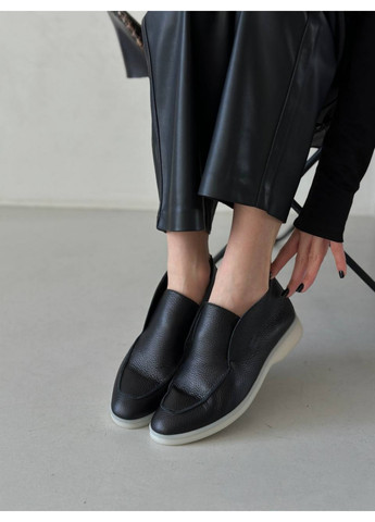 VZUTIK Шкіряні жіночі лофери чорний з натуральна шкіра, україна — (276983241)
