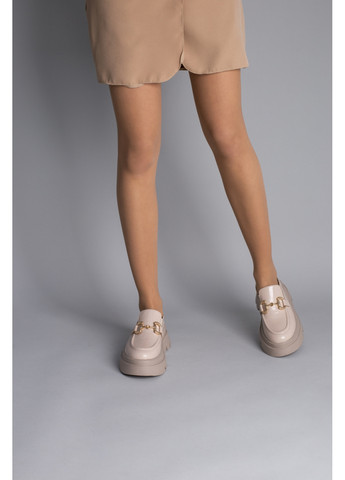 VZUTIK Шкіряні жіночі лофери бежевий з натуральна шкіра, україна — (276981205)